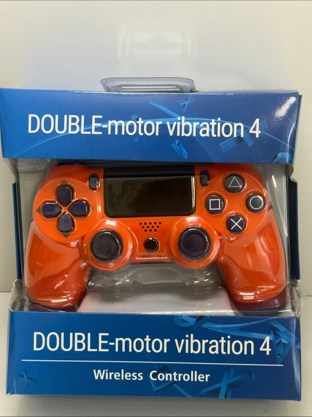 Orange Wireless Gaming Controller with Dual Motor Vibration